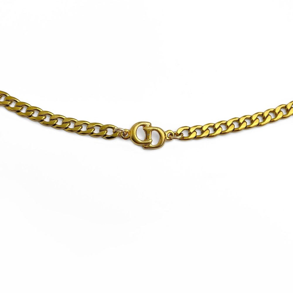 Authentic Dior Repurposed CD Initial Chunky Necklace